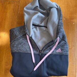 Adidas Dark Gray and Light Pink Hoodie